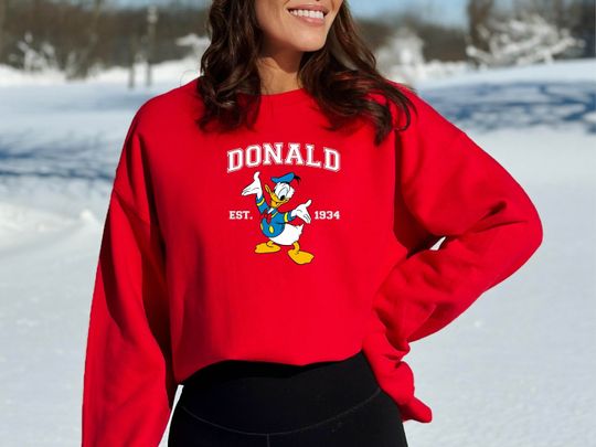 Donald Duck Hoodie, Donald Duck Disney Character Sweatshirt, Gift for Donald Duck Lover, Donald Duck Season Sweatshirt