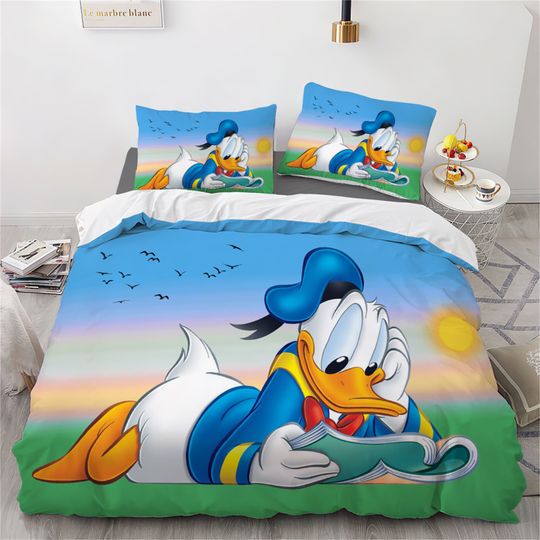 Donald Duck Printing Three Piece Bedding Set