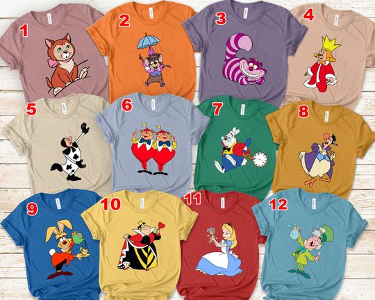 Alice in Wonderland Family Matching T Shirt, Disney Character Shirt, Disney Alice Shirt
