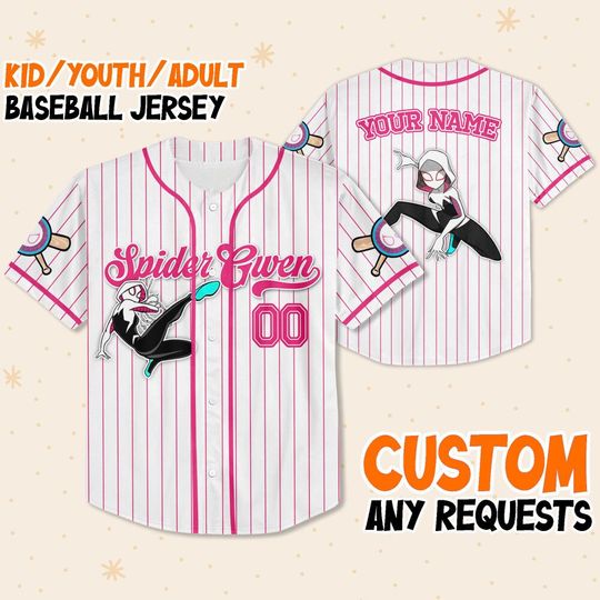 Custom Disney Spiderman Spiderverse Baseball, Jersey