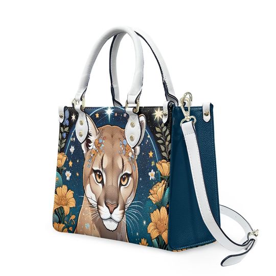 Puma Cougar - Leather bag with cute animal print, Mother's day Gift