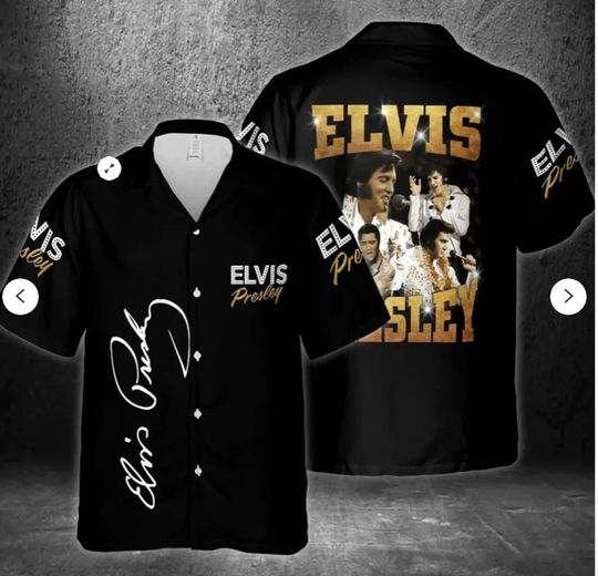 3D Elvis Presley Unisex Hawaiian, Beach Hawaii Shirt Short-Sleeve Hawaiian Shirt