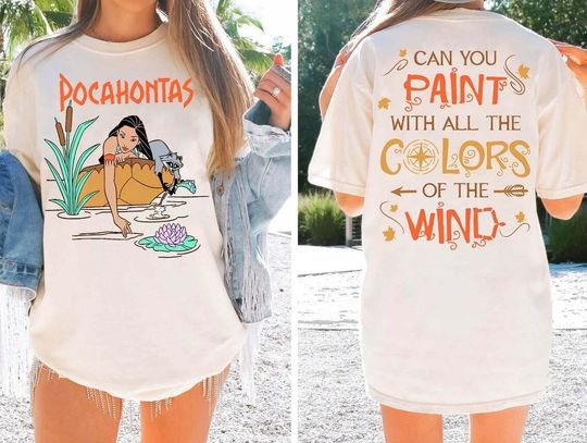 Two-Sided Disney Pocahontas Shirt, Princess Pocahontas Shirt, Vintage Princess Shirt, Disney Girl Trip Shirt, Disney Family Vacation Shirt,