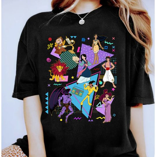 Disney Characters Shirt, Powerline Aladdin Megara Mulan Pocahontas Shirt