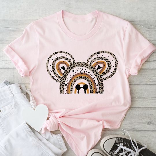 Discover Disney Rainbow cheetah Mickey Ear Shirt, Disney animal kingdom shirt, Mickey Ear T-Shirt, Mom Shirt, Disney Girl Shirt, Disney Woman Shirt