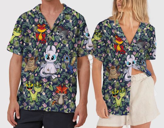 Funny Dragon Tropical Hawaiian Shirt, Toothless Dragon Hawaii Vacation Shirt