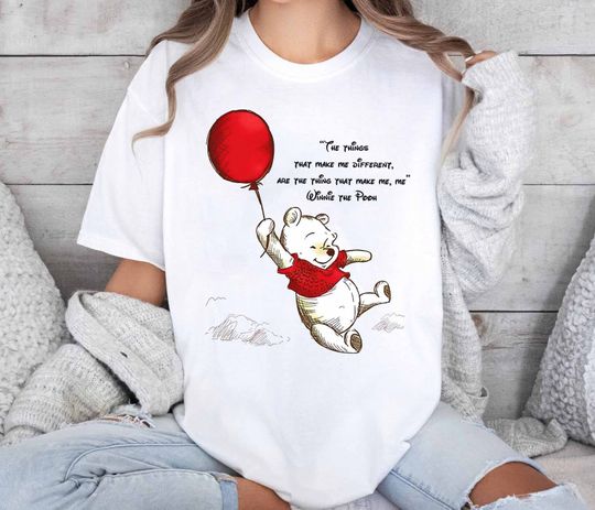 Make Me Different Pooh Bear With Balloon Shirt, Disney Winnie The Pooh Shirt