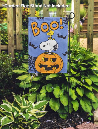 PEANUTS Boo Snoopy and Woodstock Halloween  Garden Flag, Outdoor Flag, Licensed Peanuts, Halloween