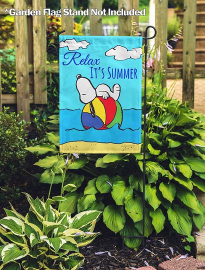 PEANUTS, PEANUTS Relax, It's Summer Snoopy  Garden Flag, Officially Licensed PEANUTS, Summer