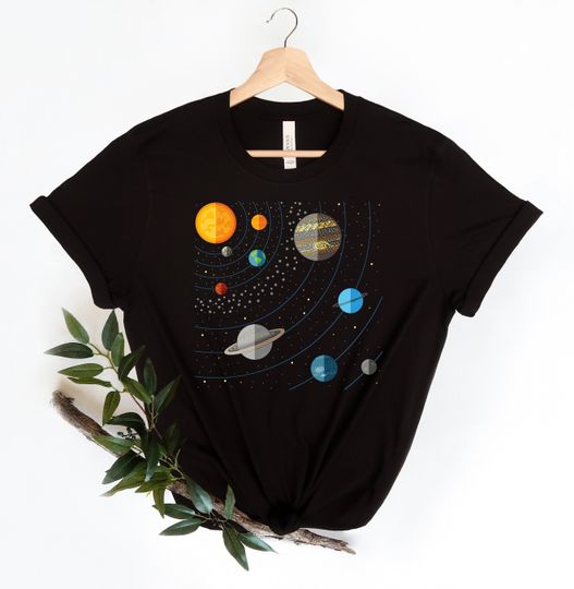 Solar System Shirt, Astronomy Gift, Space Travel Planets Shirt, Science Lover Shirt, Gift for Science Lover, Scientist Shirt,Galaxy Tee