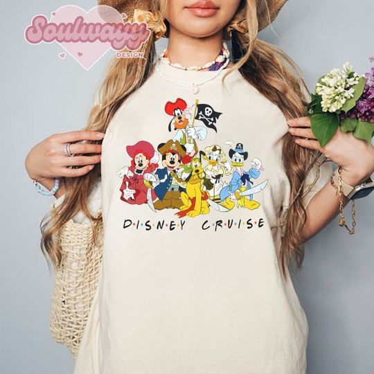 Discover Disney  Mickey and Friends Pirates Cruise Shirt, Disney Family Cruise Trip 2024