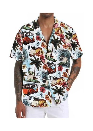 Hawaii Short Sleeve Oversize Patterned Men's Summer