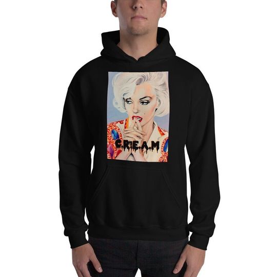 Marilyn Monroe Cream Pop Art Hoodie, 90s rap
