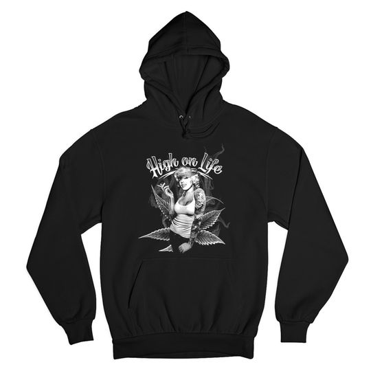 High on Life Sweatshirt Marilyn Monroe Holding a Joint
