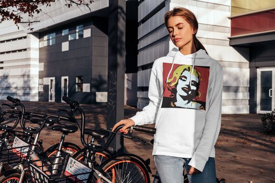 Marilyn Monroe Stencil Pop Art Unisex Hoodie, Heavy Blend