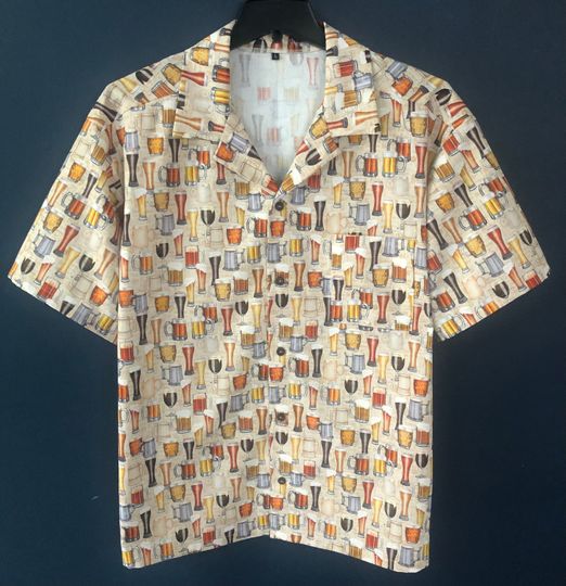 Beer Button Down Shirt, Craft Beer, Ale, Octoberfest, I Love Beer, Hawaiian Shirt, Aloha Shirt, Vacation, Birthday, Fathers Day