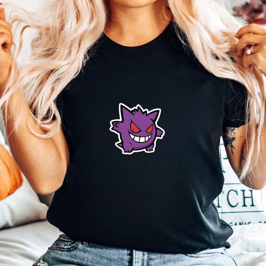 Gengar T-Shirt, poket mons Tee, Gamer Apparel, Casual Top