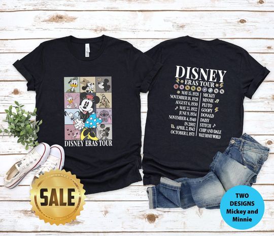 Disney Eras Tour Shirt, Disney Minnie Mickey Tour, Disney Characters Shirt, Disney Girl Boy Trip Shirt