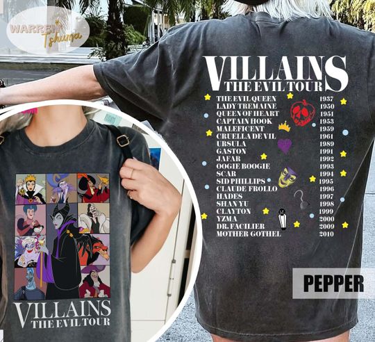 maleficent Villains Evil Tour Shirt, Disneyland Villains Eras Tour Tee, Villains Characters Shirt