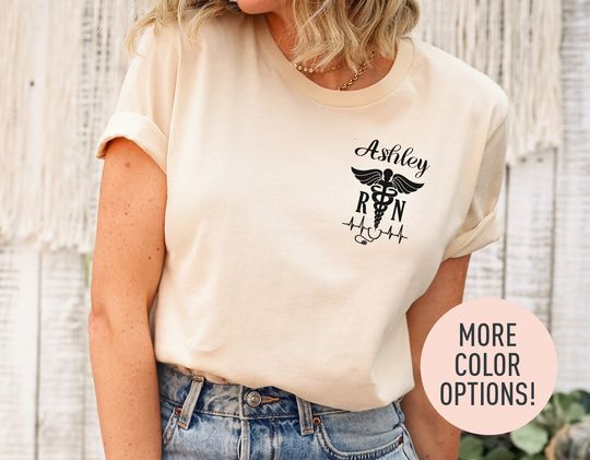 Personalized RN Shirt, Custom Registered Nurse Name Shirt