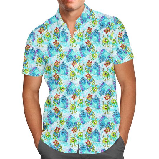 A Monsters Inc Christmas Disney Hawaiian Shirt