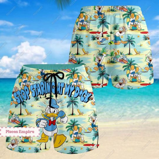 Donald Duck Shorts Men, Donald Duck Shorts, Disney Duck Summer Shorts