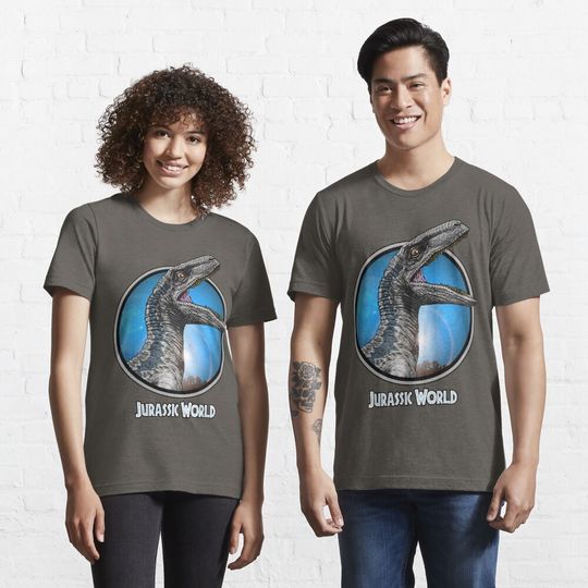Jurrassix World, Jurrassix Park Velociraptor, Raptor-Blue Essential T-Shirt