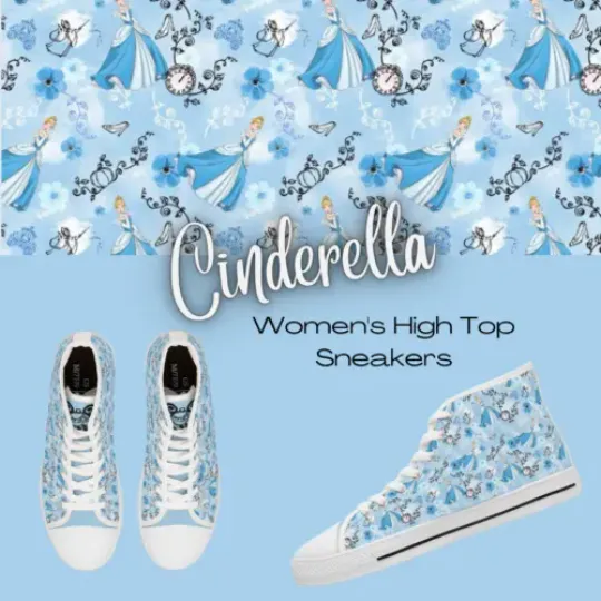 Disney Cinde Women's High Top Sneakers, Fairy Godmother, Cinde Shoes