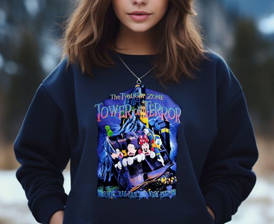 Retro Mickey And Friends Tower Of Terror Sweatshirt, Mickey And Friends Sweat, Disneyworld Sweatshirt