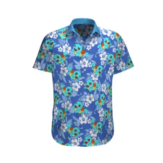 Squirtle PKM Empire All Hawaiian, Summer Party Shirt, Buttom Down Shirt