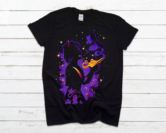 T-Shirt Black Man Woman Child Aladdin Disney