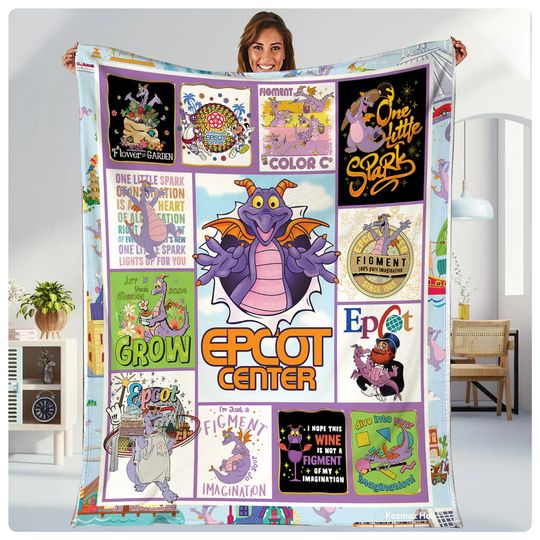 Disneyland Figment Blanket Epcot Festival Of Arts Figment  One Little Spark