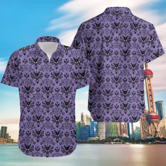 The Haunted Mansion Foolish Mortal Disney Scary Halloween Party Hawaiian Shirt