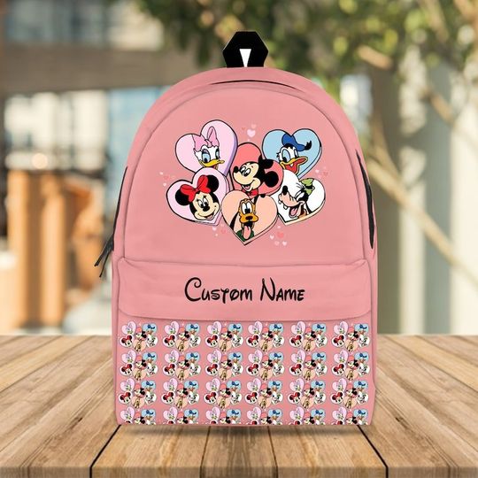 Daisy Duck X Minnie Mouse Backpack, Custom Disney Mouse Bag, Back To School Bag