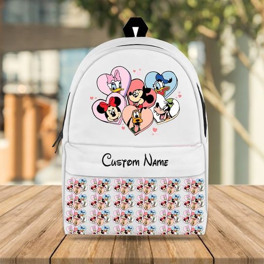 Daisy Duck X Minnie Mouse Backpack, Custom Disney Mouse Bag, Back To School Bag