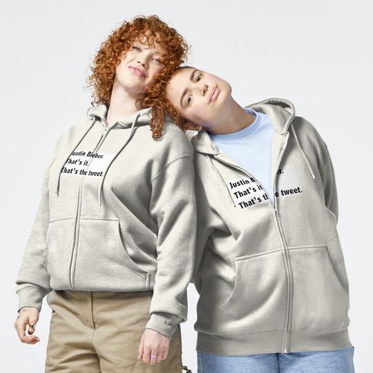 Justin Bieber Tweet Zipped Hoodie