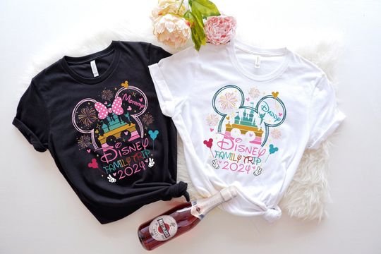 Custom Disney Family Trip 2024 Shirts, Disney Castle 2024 Shirt
