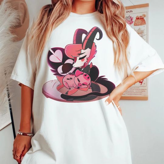 Discover Razzle KeeKee and Fat Nuggets Shirt, Angel Dust Hazbin Tshirt