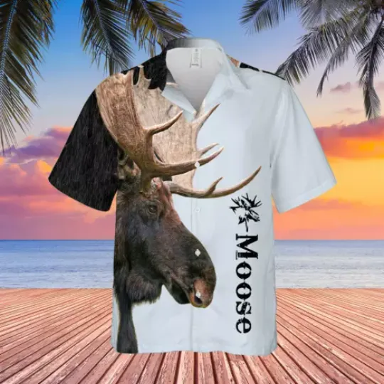 Awesome 3D Moose Unisex Hawaiian Shirt