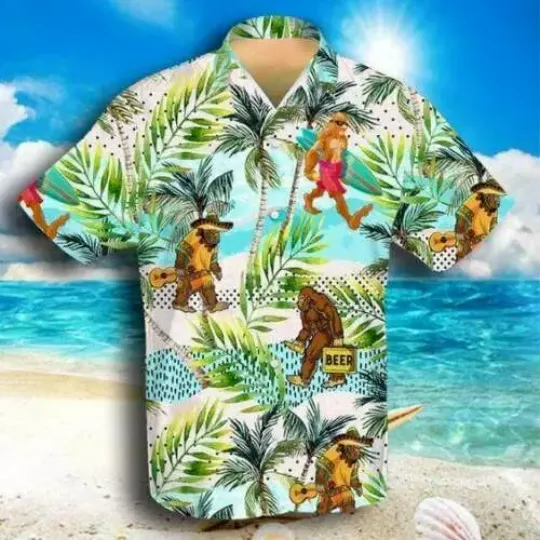 Bigfoot Activities Camping Hawaiian Shirt For Men