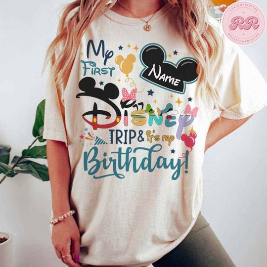Personalized My First Disney Birthday Trip 2024 Shirt, Mickey and Friends Family