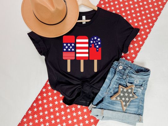 4th of July Ice Cream Shirt, Patriotic Popsicle Shirt