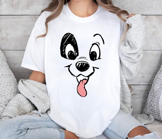 Cute 101 Dalmatian Big Face Disney Shirt