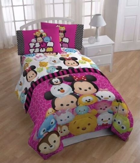 Disney Tsum Tsum Full Sheet Set Bedding Stitch Olaf Tigger Mickey Mouse