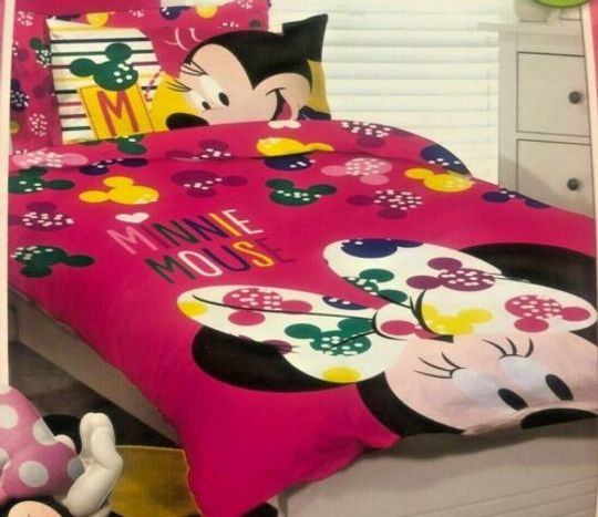 DISNEY Minnie Mouse Colourful Bow SINGLE or DOUBLE choice QUILT COVER SET Mickey