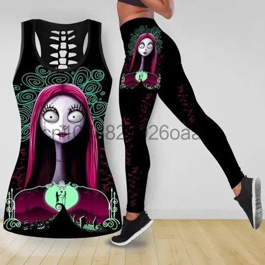 Disney The Nightmare Before Christmas Jack Skellington Hollow Tank Top Leggings Set