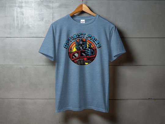 Funny Optimistic Transformers T-Shirt, Funny Optimist Prime T-Shirt, Optimus Prime Graphic T-Shirt, Feel Good Transformer Robot Shirt