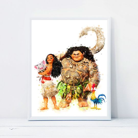 Moana Princess, Disney poster, art decoration