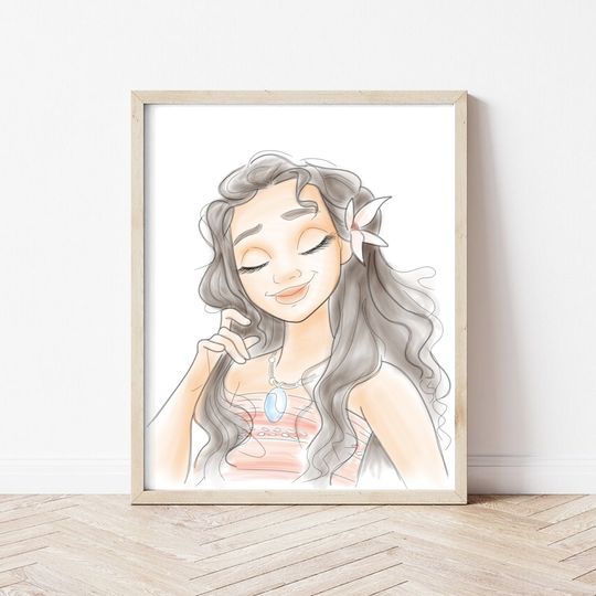 Moana Princess, Disney poster, art decoration