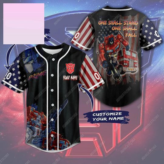 Custom Transformers Optimus Prime Baseball Jersey, Optimus Prime Baseball Shirt, Optimus Prime Jersey Shirt, Optimus Prime Shirt Gift
